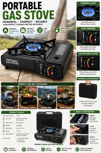Portable gas stove camping - gas,