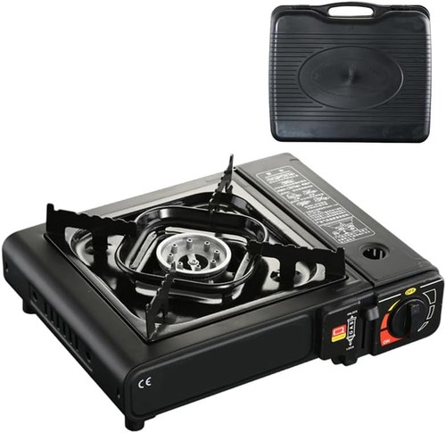 Black portable camping stove - black,